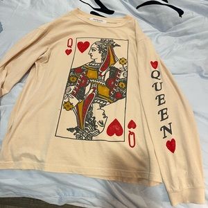 NWOT Free people long sleeve tee with Queen logo.